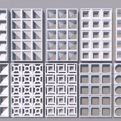 现代预制砖隔断3D模型