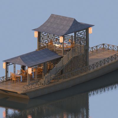 现代游船3D模型