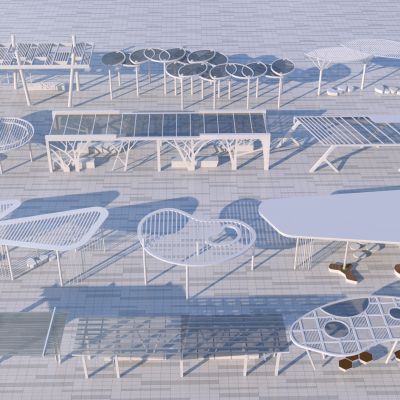 现代景观廊架合集3D模型