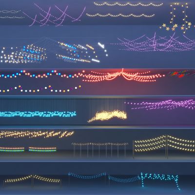 现代挂树灯 商业氛围灯 星星灯3D模型