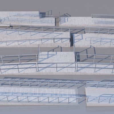 现代无障碍坡道3D模型