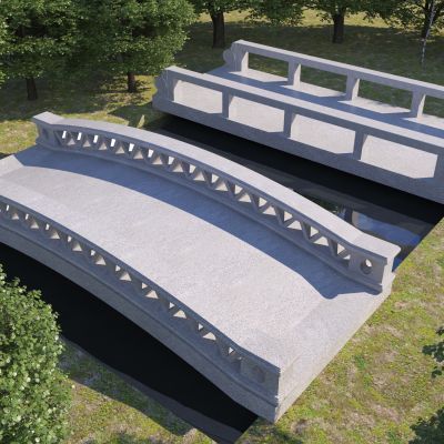 中式景观石板桥3D模型