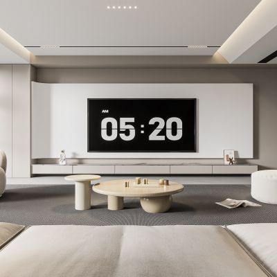 现代客厅 无主灯客厅 沙发组合 茶几组合 饰品摆件