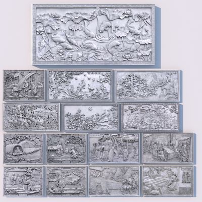 新中式浮雕3D模型