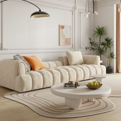 现代奶油风沙发茶几 组合