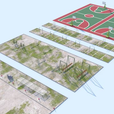 现代救护组合训练场3D模型