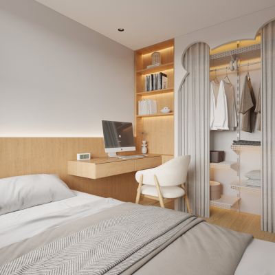 现代儿童房 小熊衣柜