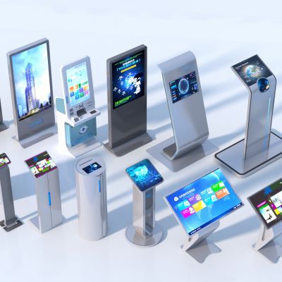 现代智能一体机展示机 查询机3D模型