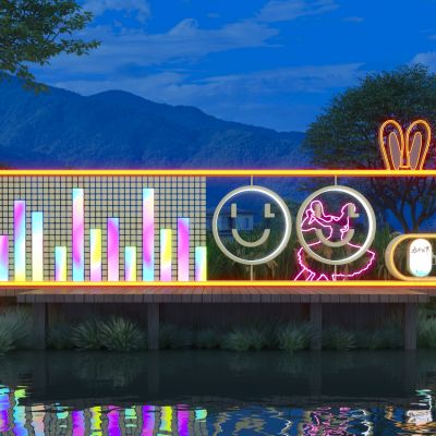 现代儿童互动装置_网红秋千3D模型