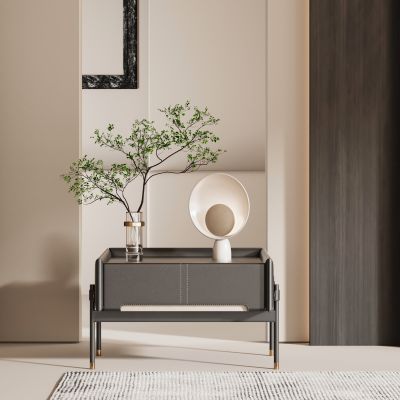 现代床头柜 台灯 边几角几