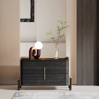 现代床头柜 台灯 边几角几