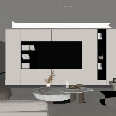 现代客厅 无主灯客厅 沙发组合 茶几组合 饰品摆件