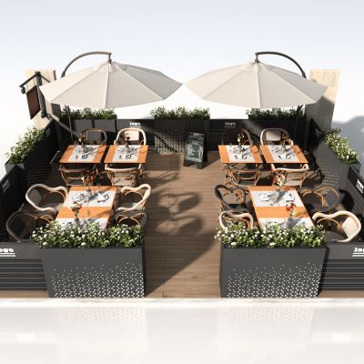 现代户外商业外摆