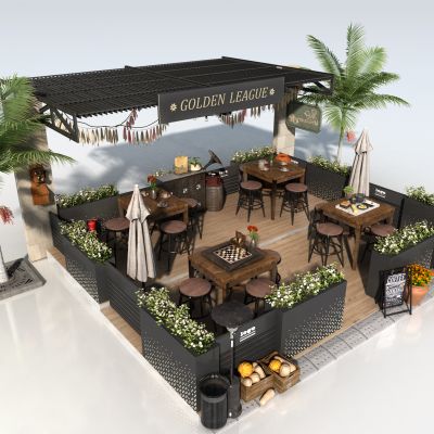 欧式户外商业外摆