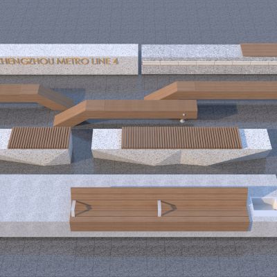 现代户外景观座椅3D模型