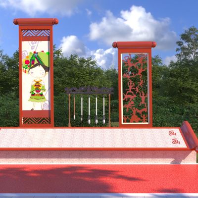 新中式雕塑小品3D模型