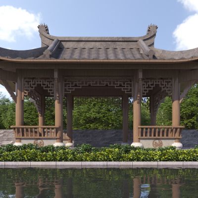 新中式景观凉亭3D模型