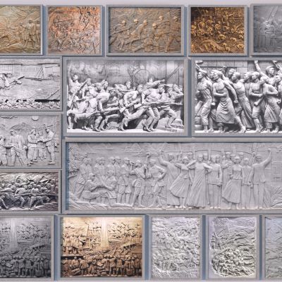 现代红军革命浮雕3D模型