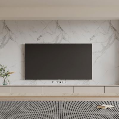 现代客厅电视背景墙3D模型