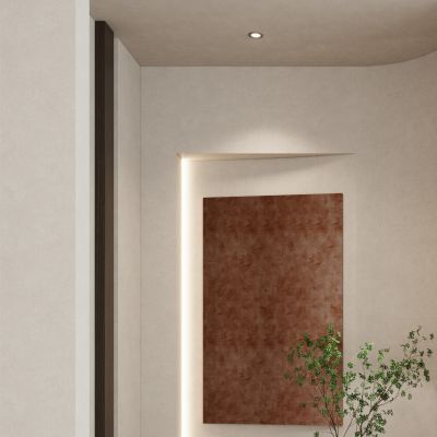 北欧奶油简约风弧形隔断玄关