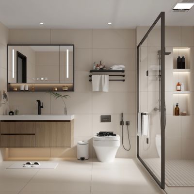 现代奶油风卫生间 卫生间 卫浴