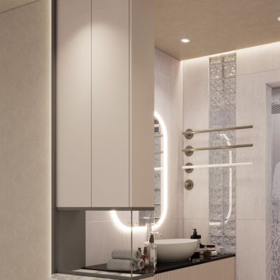 简约奶油风干湿分离卫生间