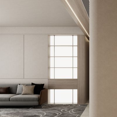 北欧奶油风客厅隔断玄关