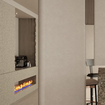 奶油诧寂风斯卡帕叠级岛台隔断玄关