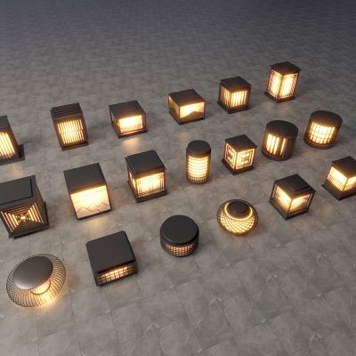 新中式景观灯 现代户外灯 景观灯组合 草坪 草地路灯 花园室外 庭院灯