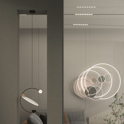 意式简约风几何造型隔断玄关