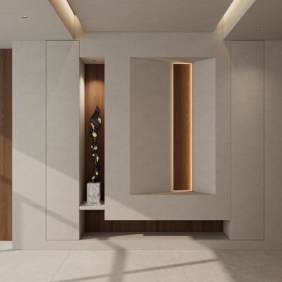 奶浴诧寂风几何造型玄关