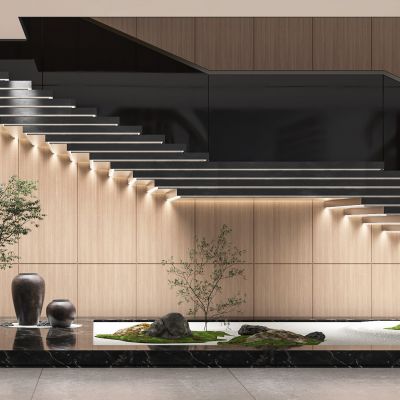 现代楼梯间绿植造景景观