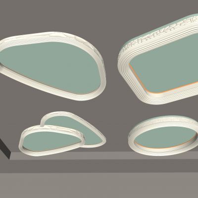 su现代吸顶灯 圆形吸顶灯 卧室灯 艺术造型灯具 时尚客厅灯模型组合