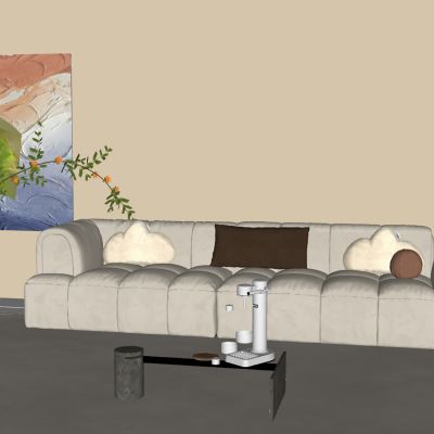 诧寂风客厅 沙发茶几摆件