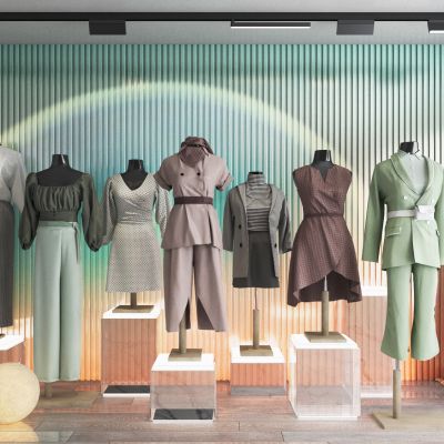 现代橱窗服饰模特 