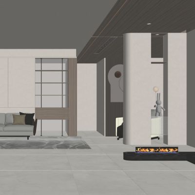 北欧奶油风客厅隔断玄关