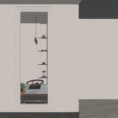 意式新中式轻奢风斯卡帕叠级隔断茶室