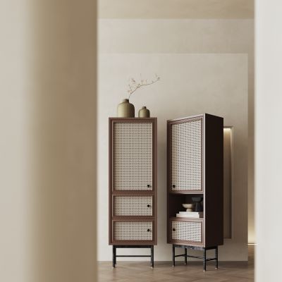 侘寂风格_装饰柜_摆件_装饰品_陶瓷_书本