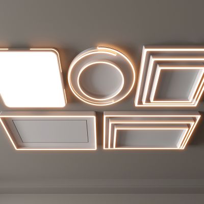 现代吸顶灯 方形吸顶灯 圆形 几何 超薄  卧室 客厅 儿童房 简约