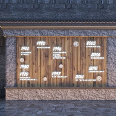 新中式商业街景墙3D模型