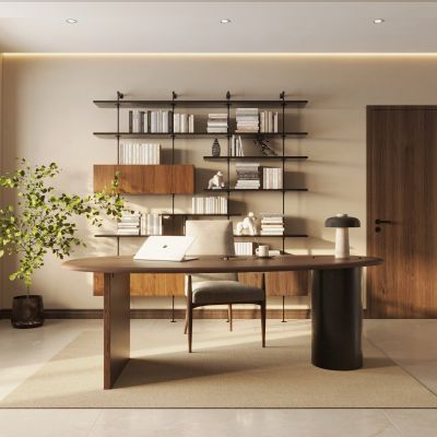 现代中古风书房