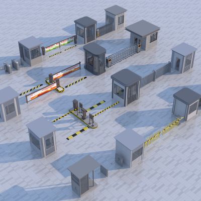 现代岗亭_保安亭3D模型