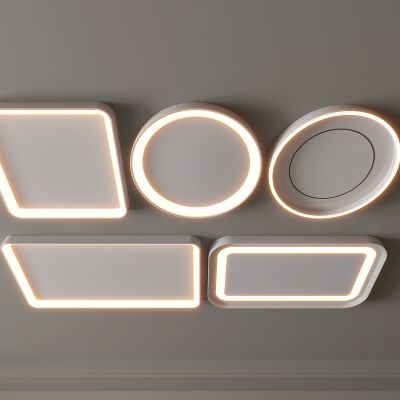 现代吸顶灯 方形吸顶灯 圆形 几何 超薄  卧室 客厅 儿童房 简约