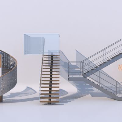 现代楼梯组合3D模型