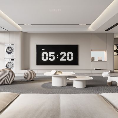 现代客厅 无主灯客厅 沙发组合 茶几组合 饰品摆件