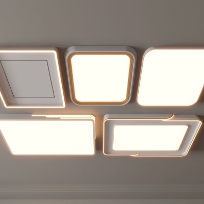 现代吸顶灯 方形吸顶灯 圆形 几何 超薄  卧室 客厅 儿童房 简约