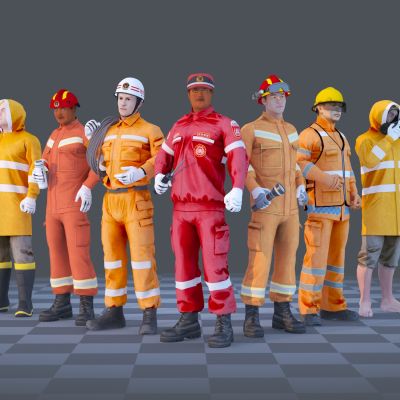 现代工人合集3D模型