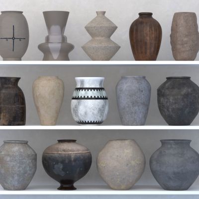 侘寂风器皿_陶罐_陶瓷器皿_摆件3D模型