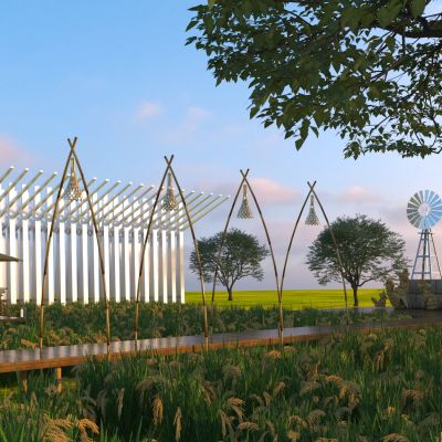 现代乡村公园3D模型