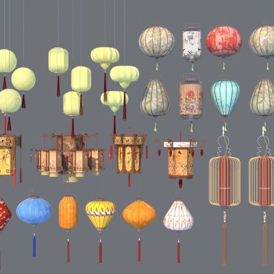 新中式灯笼合集3D模型
